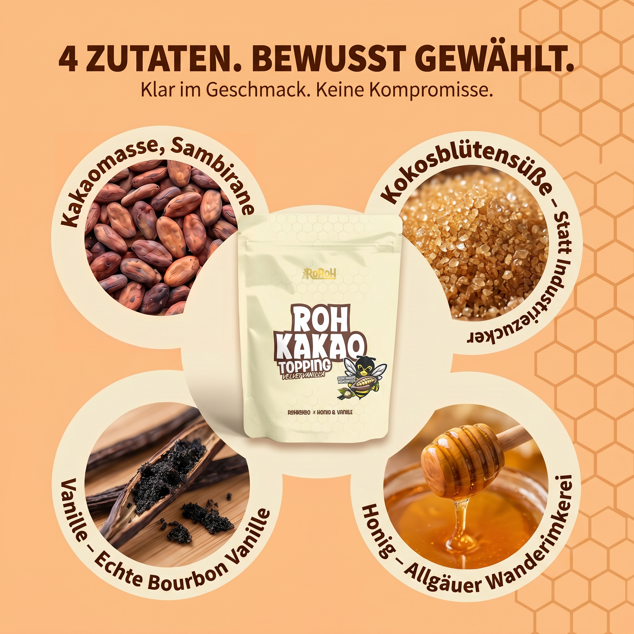 Rohkakao Topping - Velvet Vanilla | 250 g