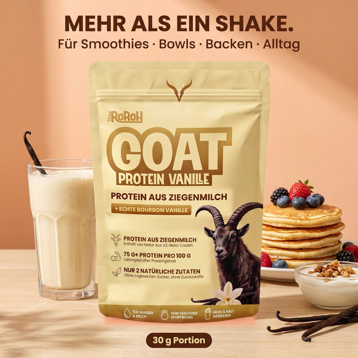 GOAT Protein Vanille – ohne Süßstoff, Aroma und Verdickungsmittel