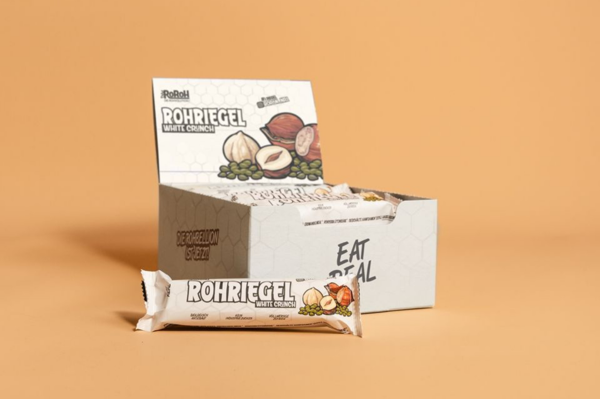 White Crunch - 15x RohRiegel (Haselnuss & Hanfsamen)