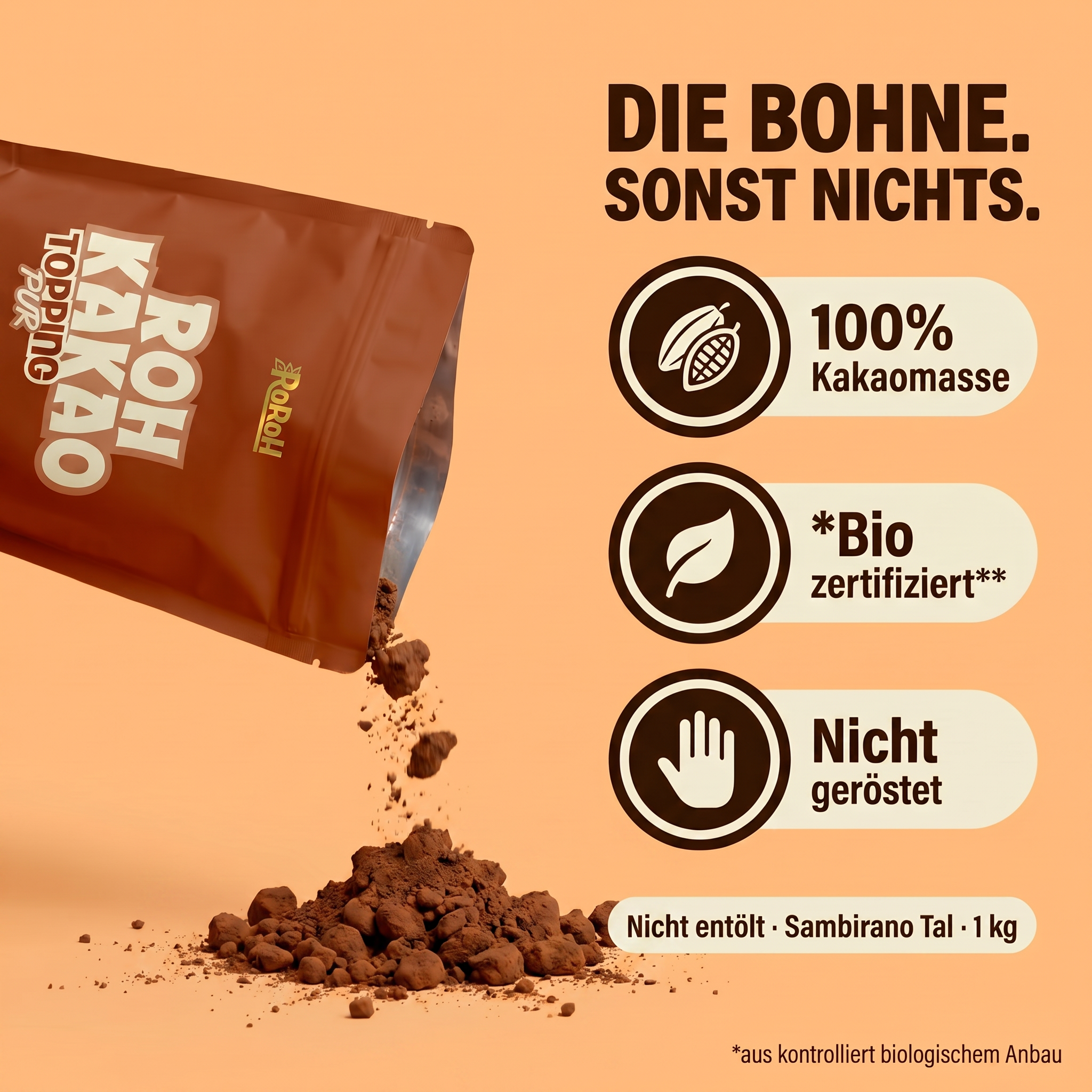 Rohkakao Topping - Probierpaket | 3 x 35 g – RoRoh