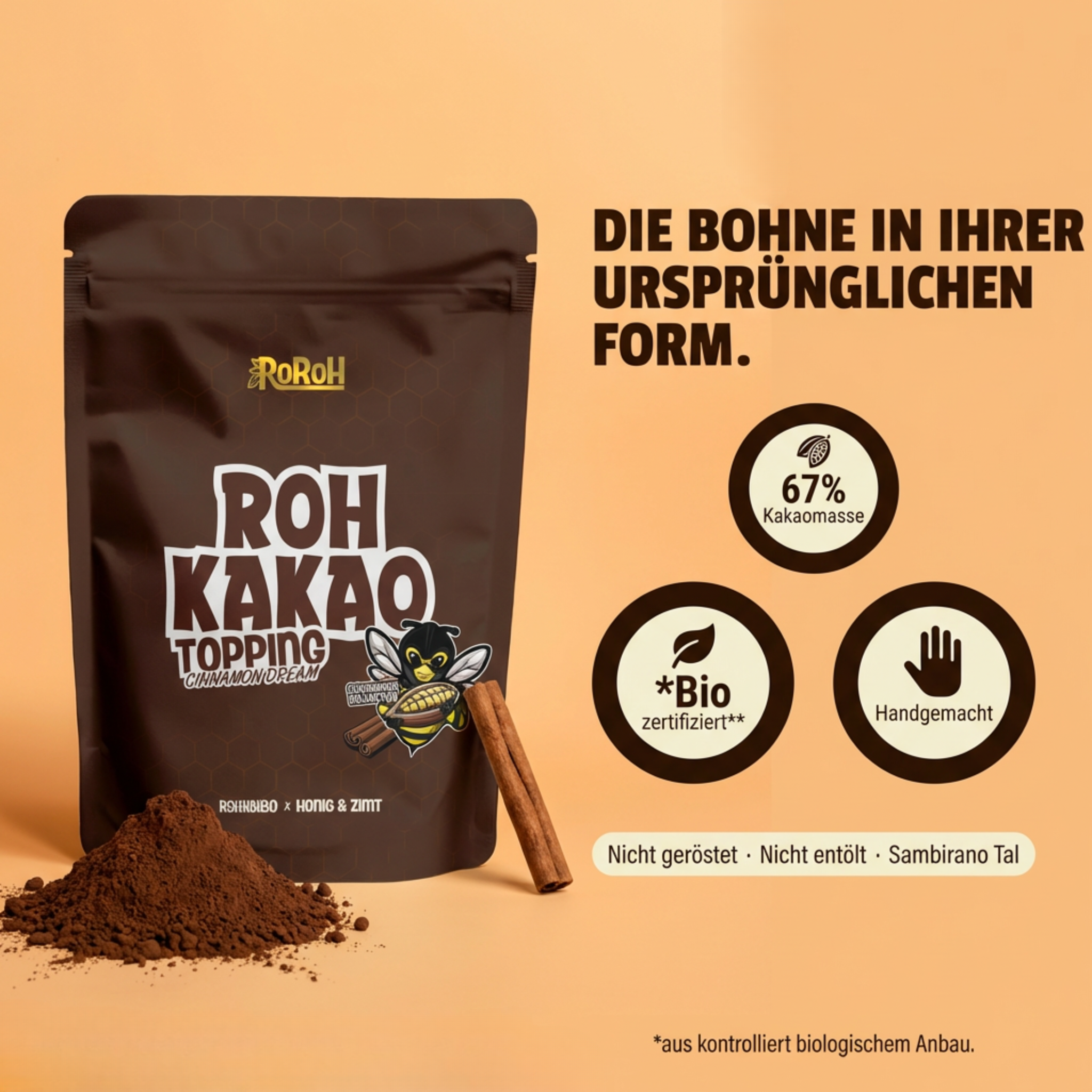 Rohkakao Topping - Probierpaket | 3 x 35 g – RoRoh
