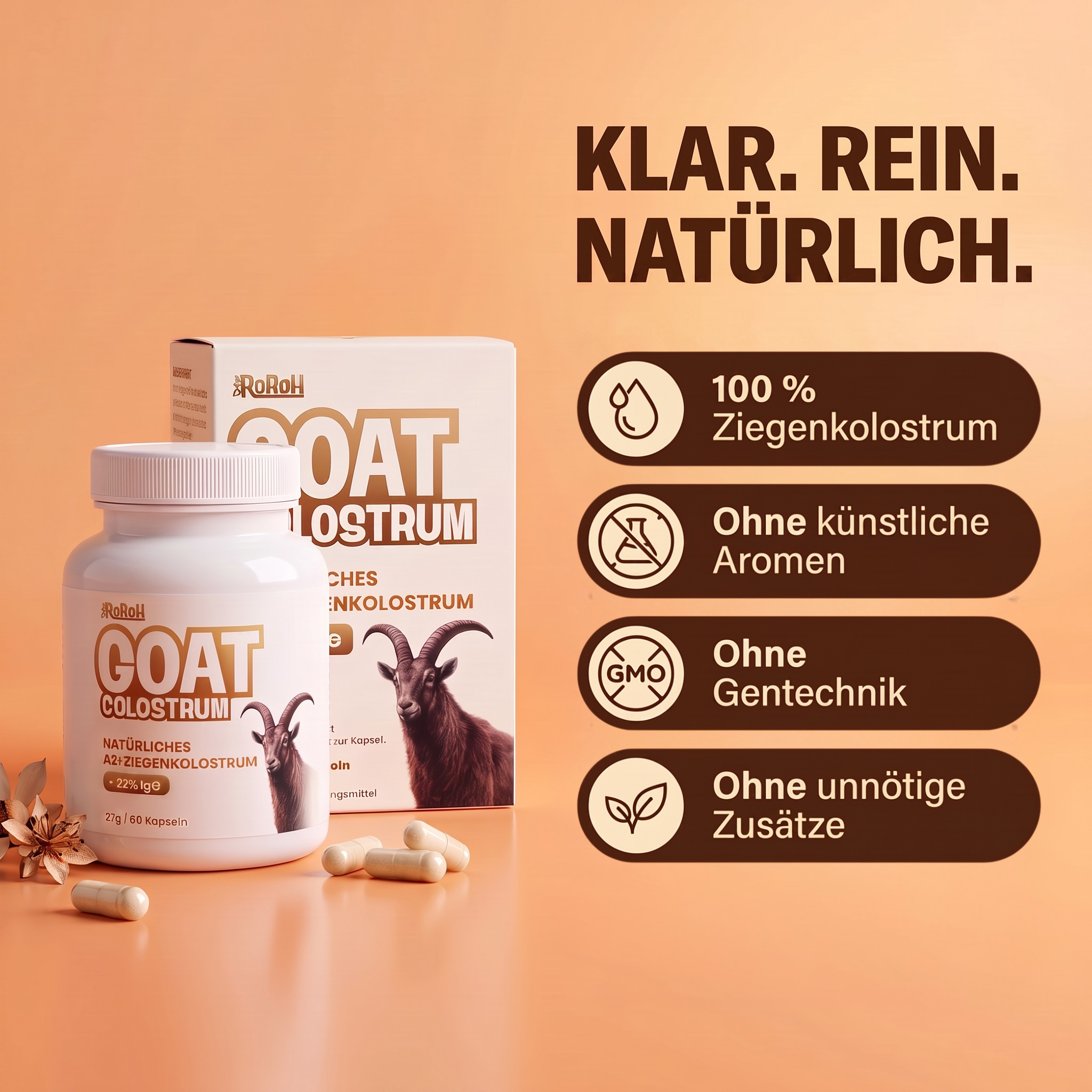 GOAT Colostrum |  22 % IgG | 60 Kapseln