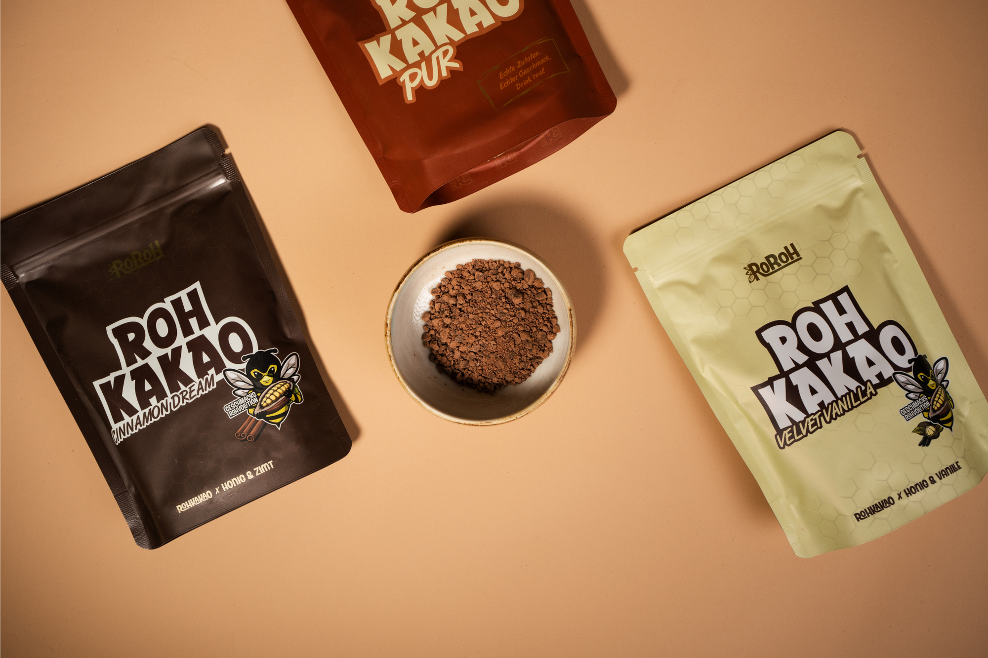 Big Bundle 750g - 3x Rohkakao (Pur, Vanilla & Cinnamon)