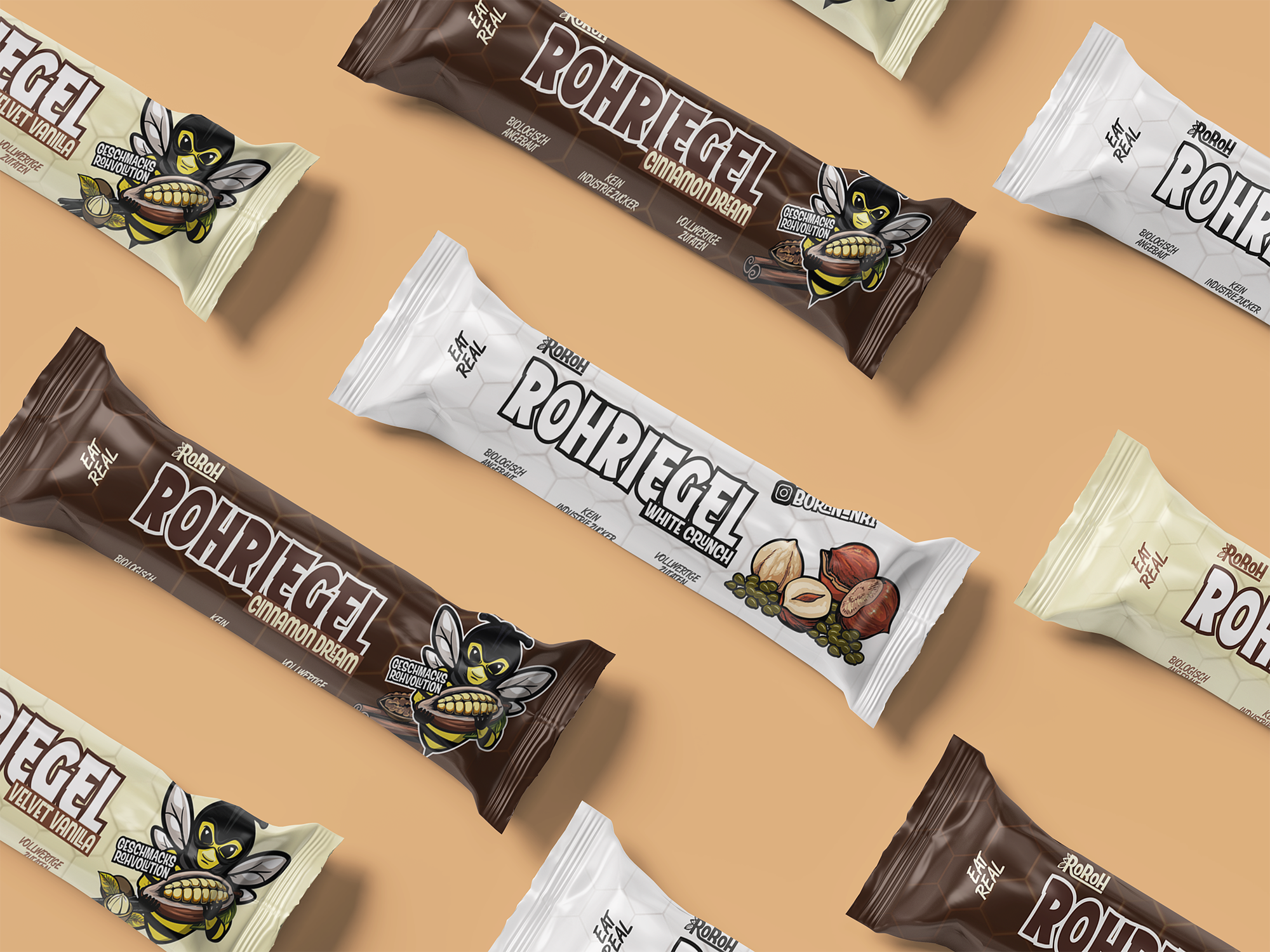 Big Mix - 45x RohRiegel (White Crunch, Vanille & Cinnamon)