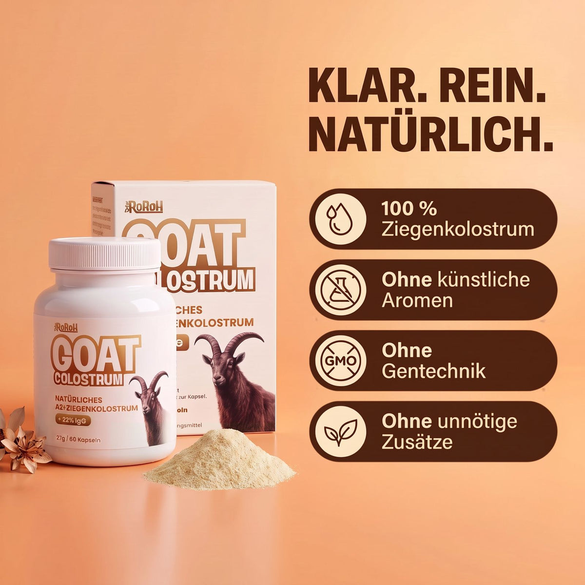 GOAT Colostrum |  22 % IgG | 60 Kapseln