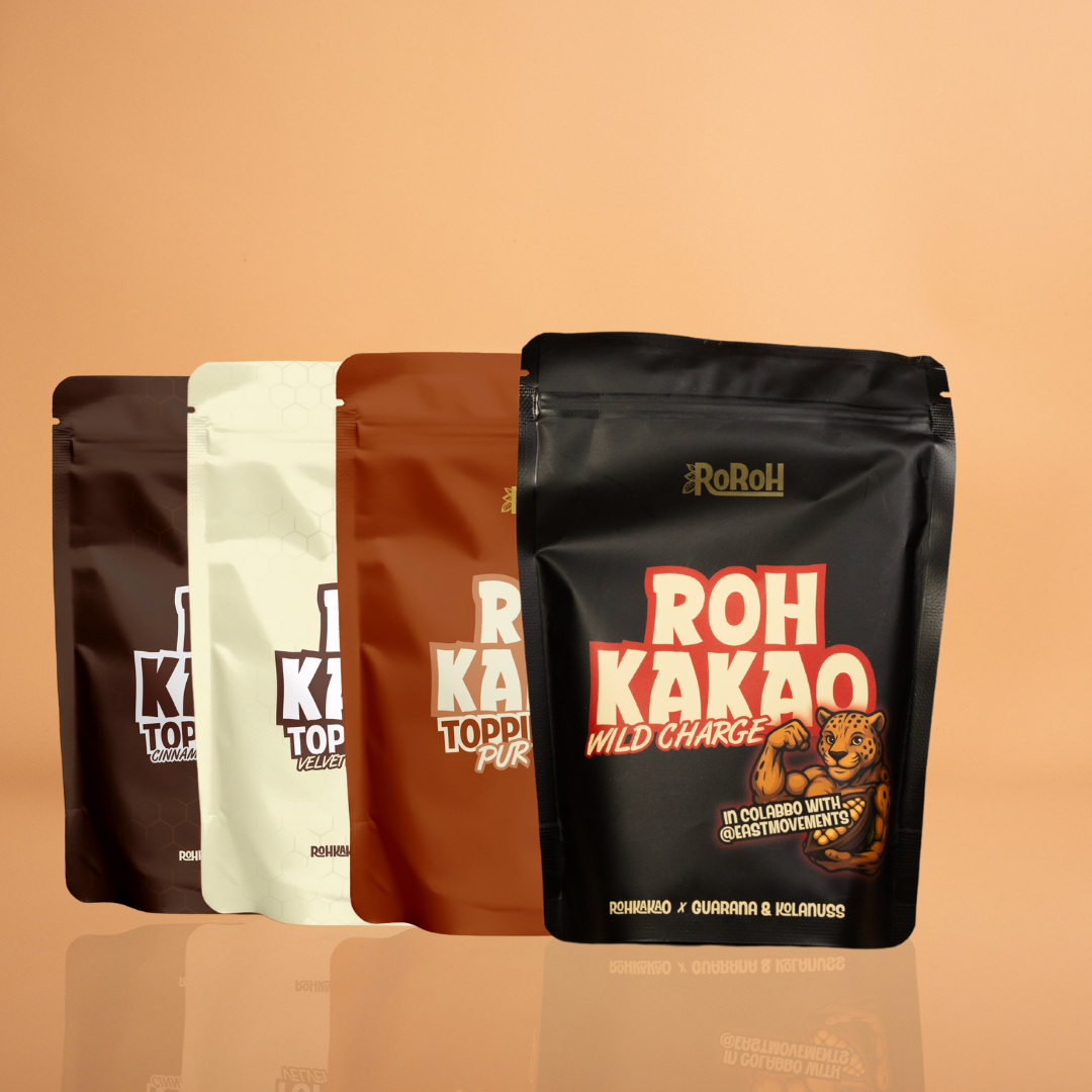 Ultimate Bundle - 4x 250g Rohkakao (Pur, Vanilla, Cinnamon & Wild Charge)