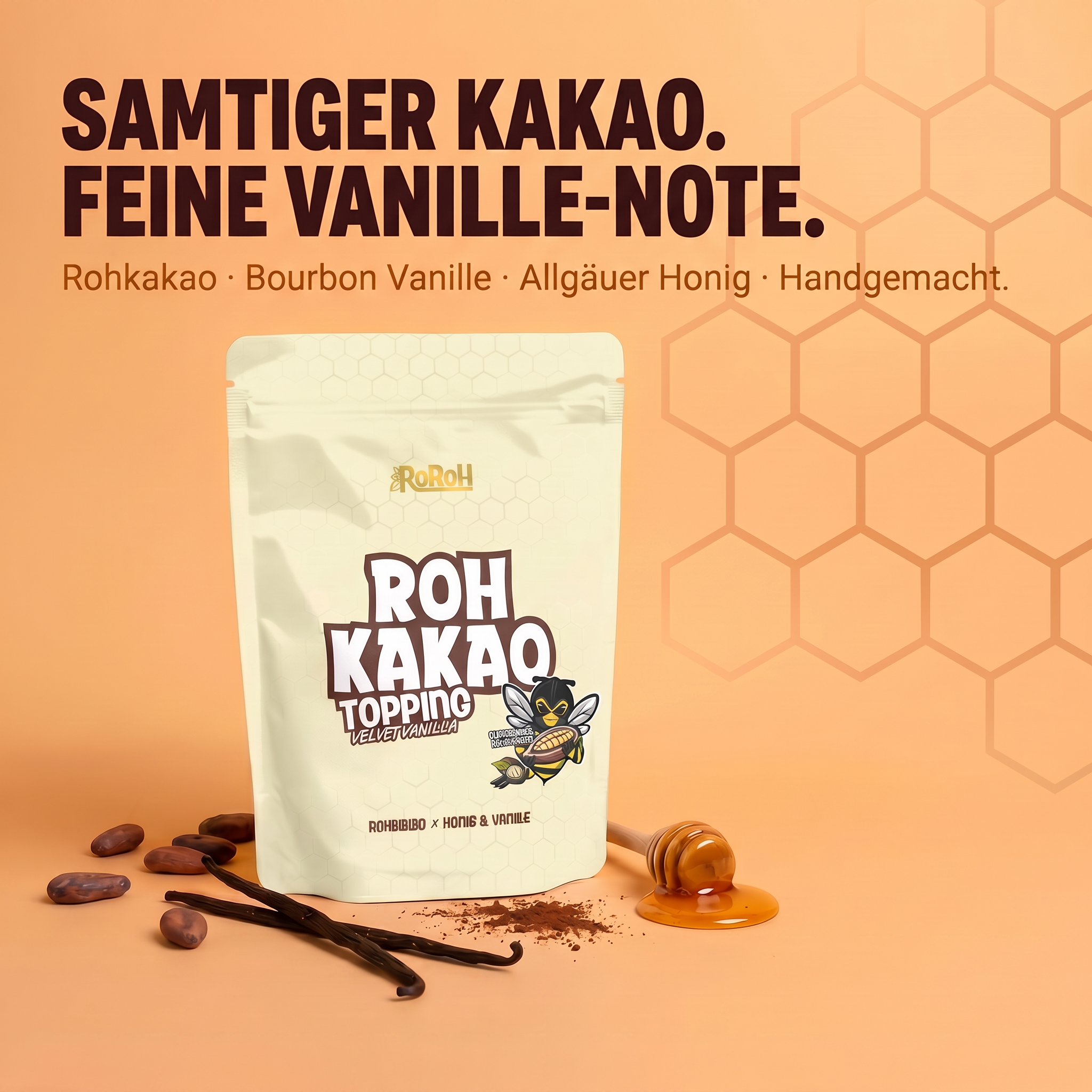 Rohkakao Topping - Velvet Vanilla | 250 g – RoRoh