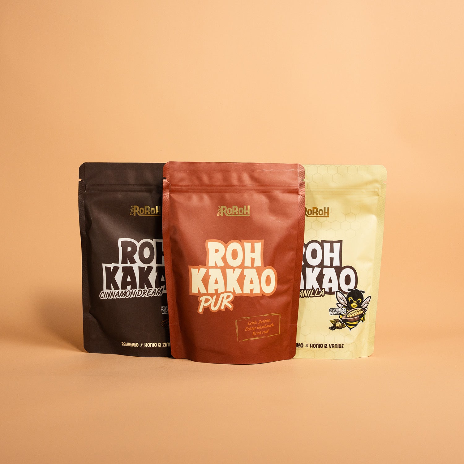 Big Bundle 750g - 3x Rohkakao (Pur, Vanilla & Cinnamon)